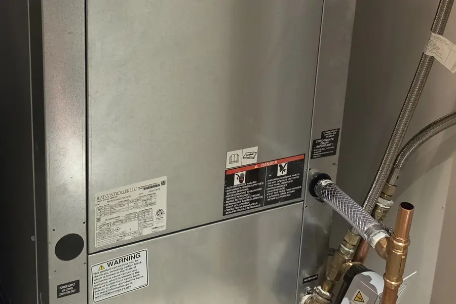 Air handler installed in a home utility closet